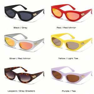 Gafas de Sol con Marco Cuadrado Pequeño para Hombre, Logotipo Personalizado, Protección UV400, Lentes de Espejo, Gafas de Sol Coloridas de Ojo de Gato para Mujer - Product Image 5