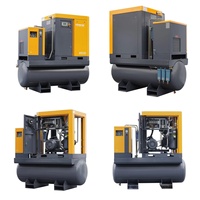 Compresseur d'air à vis Airking 15 kW 16 bars, refroidi par air, lubrifié, alimenté en courant alternatif, silencieux, moteur 20 CV IP55, réservoir 500 L, certifié CE