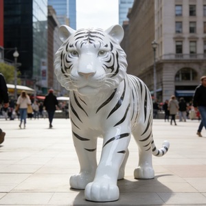 Estatua de Tigre Blanco Personalizada, Moderna y Ecológica, al Mejor <span class=keywords><strong>Precio</strong></span>, Estatua de Animal Grande para Jardín, Decoración Realista de Fibra de Vidrio - Product Image 6