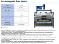 Torréfacteur de graines en acier inoxydable 300 kg/h, machine de torréfaction électromagnétique professionnelle pour arachides, colza, soja, sésame, tournesol
