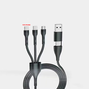 Cable de Carga Multifunción GTL-003 3 en 1, Cable de Carga Trenzado de Nailon, Enchufe Convertible de 200w para iPhone y Samsung - Product Image 2