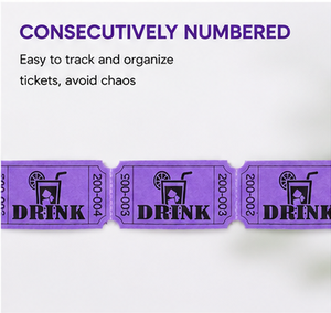 Etiquetas Perforadas para Bebidas Color Morado, Fáciles de Desprender, Impresas Flexográficamente, Numeradas Consecutivamente - Product Image 3
