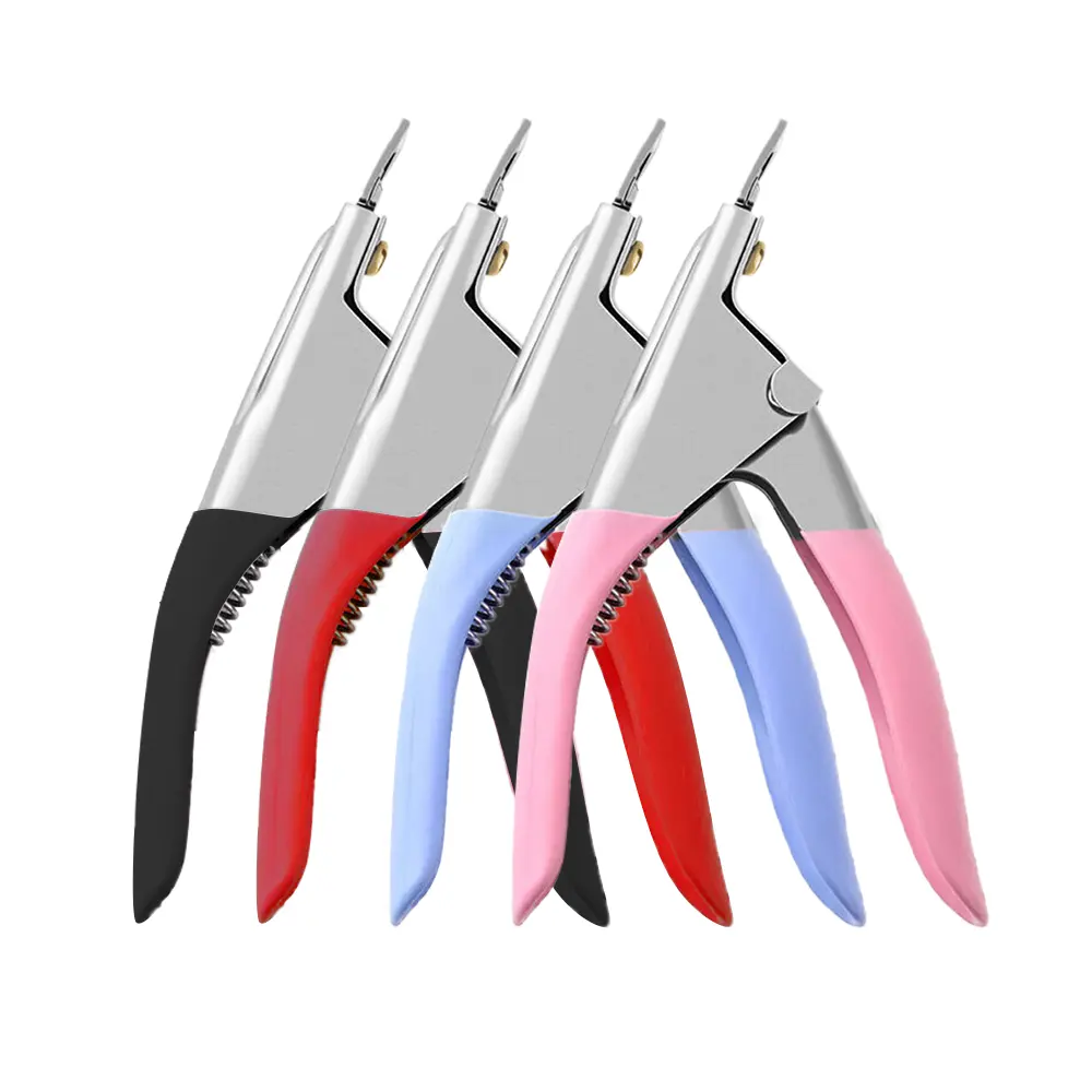 Di alta qualità di 4 colori per affilare in acciaio inox acrilico falso nail clipper taglierina di bordo del chiodo dritto acrilico di punta del chiodo taglierina