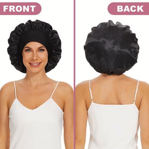Bonnet de nuit en satin pour femmes, bonnet doux pour cheveux avec large bande, bonnet de sommeil pour cheveux bouclés, tresses, cheveux naturels, vente en gros - Product Image 4