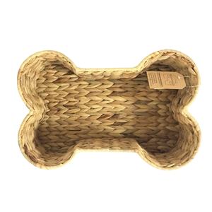 Panier de rangement en rotin naturel et jute en forme d'os, écologique, rustique, organisateur multi-usages - Product Image 1