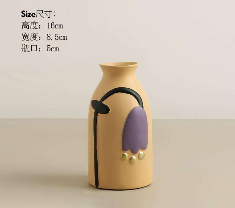 Painted Pottery Flower Vase-Tulip