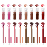 OEM ODM Coffret Maquillage Lèvres Rose Cadeau, Gloss à Lèvres au Peptide, Crayon à Lèvres, Votre Logo, Ensembles Gloss et Teinture à Lèvres Hydratants, Marque Privée
