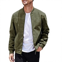 Blouson Bomber Décontracté Homme Printemps-Automne Nouveau Modèle Européen et Américain 100% Polyester Coupe Slim Col Montant