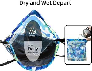 Sac à dos personnalisé avec cordon de serrage, compartiment à chaussures, sac de sport imperméable avec séparation sec/humide pour la gym et la natation - Product Image 2