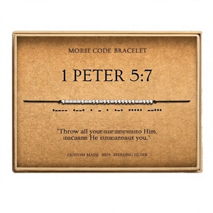 Pulseras <span class=keywords><strong>de</strong></span> Cuentas con Código Morse <span class=keywords><strong>de</strong></span> Loved Creations <span class=keywords><strong>para</strong></span> <span class=keywords><strong>Mujer</strong></span>, 1 Pedro 5:7, Versículo Bíblico Cristiano, Escritura Inspiradora, Regalo Religioso <span class=keywords><strong>de</strong></span> Fe - Product Image 1