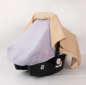 SZ42-cubierta de muselina orgánica para asiento de coche, toldo liso de algodón 100%, para niños y niñas