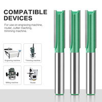 Fresa para madera de 8 mm con vástago, brocas rectas para carpintería con cuchillas de carburo de tungsteno, herramientas CNC para carpintería