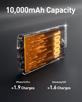 Batería Externa Portátil Delgada de Estilo Ejecutivo Scorpion Pro de 10000 mAh de Alta Capacidad con Cable Integrado y Carga Rápida de 22.5W/30W