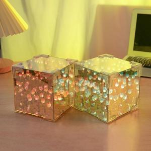 Lámpara de Noche de Tulipanes, Cubo de Rubik, Materiales Hechos a Mano, Rosas <span class=keywords><strong>para</strong></span> Novias, Regalos de Cumpleaños y San Valentín, Lámparas de Mesa con Flores de Tulipanes LED - Product Image 2