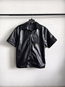 Camicie da <span class=keywords><strong>uomo</strong></span> OEM taglie forti, traspiranti, in ecopelle, stile casual, con colletto a risvolto, antipiega, e pantaloncini per l'estate - Product Image 4