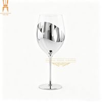 Verre à vin demi-miroir de luxe - Collection 4 couleurs, gobelet métallique élégant pour mariage, banquet et événements