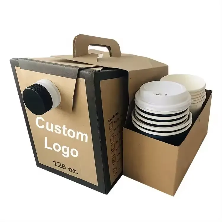 Preiswerter individueller zum Mitnehmen-Beutel mit Griff und Wassertasche in Schachtel 1L 2L 3L bunte Einweg-Kaffeebeutel mit Logo in Schachtel mit Ventil Spender