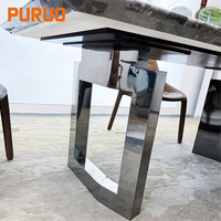 PURUO – ensemble de Table de luxe en or, argent, acier inoxydable, cadre en marbre, Table à manger, prix de gros