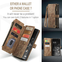 Étui de téléphone pour Samsung S20 Ultra S21 ULTRA S22 PLUS S 8 S9 plus sac à main en cuir avec fermeture éclair étui portefeuille à rabat