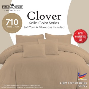 Juego de edredón Clover Queen, microfibra 710TC con juego de cama ajustado de color liso, fundas de almohada y funda de refuerzo - Product Image 2