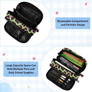 Pochette de papeterie personnalisée à imprimé léopard avec fermeture éclair, trousse scolaire, étui à crayons, organisateur d'accessoires essentiels pour le sac à dos des enfants - Product Image 4