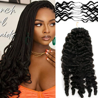 Ghair 2026 Extension de cheveux vierges à effet plumeux pour tressage au crochet, 100g, 12-30 pouces, Boucles françaises, Lot de cheveux vietnamiens, Double trame machine