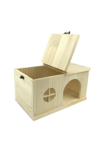 Cabane en bois massif pour écureuil, cage pour hérisson, non assemblée, maison pour écureuil en bois naturel, pour chinchilla, cochons d'Inde, lapin - Product Image 2