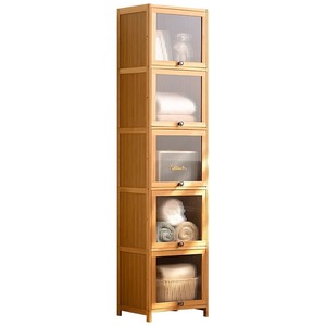 <b>Small</b> apartment family storage <b>cabinet</b>, multi-layer <b>cabinet</b> with doors, floor-standing dustproof storage <b>cabinet</b>, simple shelf - Product Image 5