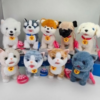 Nouveauté 2025 : Jouets en peluche interactifs personnalisés (chiens et chats) qui parlent, chantent et marchent – Cadeaux pour enfants en coton PP – Offre spéciale entreprise