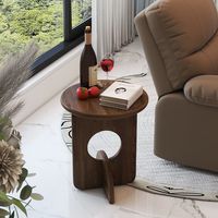Table d'appoint moderne en noyer massif, design créatif, pour petit appartement, salon, utilisation avec canapé, utilisation d'angle colorée
