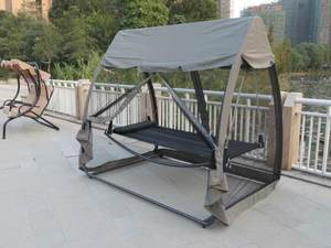 <span class=keywords><strong>Hamaca</strong></span> de mimbre para patio exterior, asiento doble de 3 personas, columpio colgante para jardín y patio, nuevo diseño - Product Image 6