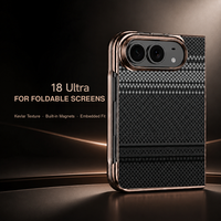 Coque de téléphone magnétique en fibre de carbone pour iPhone DUO avec film en verre trempé, coque antichoc