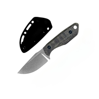 Couteau à lame fixe D2 avec manche en lin, couteau tactique de survie professionnel, vente en gros, couteau de survie tactique personnalisé 3 mm 16 cm D2