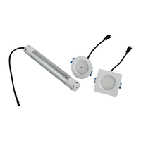 Kit d'éclairage d'urgence LED rechargeable à test automatique avec batterie Li-ion, capuchon de lampe en métal et tube en aluminium IP42