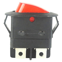 Interrupteur à bascule rouge à 4 broches 16A rond interrupteur à bouton-poussoir avec interrupteur d'alimentation électrique léger 250V RK1-010 noir