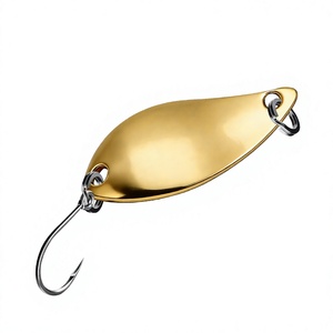 Leurre de pêche en forme de cuillère dorée avec hameçon pour la pêche à la truite et au bar en lac et en ruisseau - Product Image 1