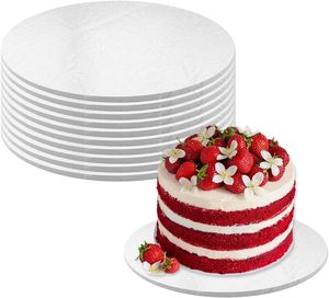Base para Pastel Cuadrada Resistente de 10'' y 12'', Color Blanco Dorado, Grado Alimenticio, Ecológica, 0.5 Pulgadas de Grosor, para Fiestas de Cumpleaños y Repostería - Product Image 1