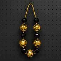 Groothandel Zwarte Gouden Ronde Metalen Grote Bal Kralen Ketting voor Carnavalsoptocht Feest Evenement Weggevers