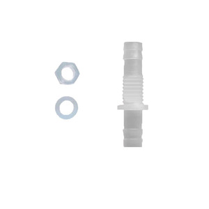 Plastic Through-Plate Connector 8-M10-8 With Nut And <b>Washer</b> For Hose Pipe Connection - Product Image 1