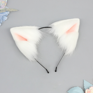 E0050 Bandeau à oreilles d'animaux moelleuses faites à la main - Accessoire pour cheveux réaliste avec oreilles de chat et de renard - Product Image 5