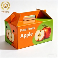 Elegante Caja de Regalo Portátil para Frutas, Embalaje Corrugado Reciclable y Ecológico con Asa para Venta Minorista en Supermercados