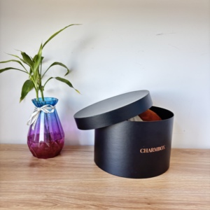 Boîte à fleurs ronde noire de luxe personnalisée en gros, boîte cylindrique pour chapeau avec logo personnalisé pour l'emballage de bouquets de fleuristes - Product Image 5