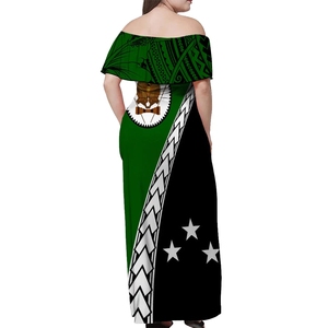 Vente <span class=keywords><strong>en</strong></span> gros de vêtements décontractés pour femme, vêtements personnalisés, robes longues à épaules dénudées avec motif tribal pour dame, mode <span class=keywords><strong>PNG</strong></span>, vêtements des Highlands de l'Ouest - Product Image 2