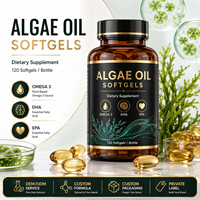 Gélules d'huile d'algues 1000mg DHA EPA Oméga 3 Complément alimentaire végétalien Sans arrière-goût de poisson OEM Marque privée