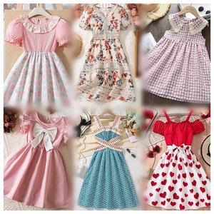 Vestidos algodon hechos A mano Smocking ninas Verano mayoreo, vestidos Bebe Alta calidad Estilo inglaterra mixto - Product Image 1