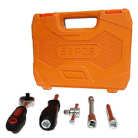 Kit de reparación de automóviles de trinquete de manga de transmisión de 1/4 pulgadas de 53 Piezas, juego de llaves de vaso con manijas, kits de herramientas prácticas para uso diario