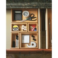 Lot de 5 organiseurs de tiroirs en bambou, durables et classiques, pour ustensiles de cuisine, rectangulaires, avec technique de laque durable, fournis directement par l'usine