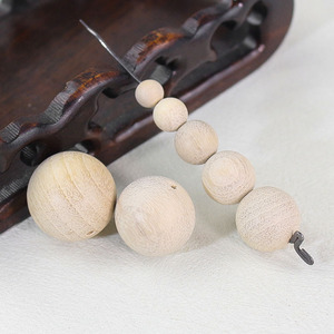 Cuentas redondas de madera con vetas naturales para hacer pulseras, suministros para manualidades DIY SzM - Product Image 2