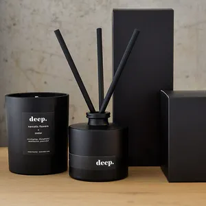 empty black reed diffuser bottle reed diffuser packaging boxes room luxury reed diffuser and scented candle gift set