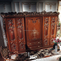 Italienisches Design Luxus Massivholz Kingsize-Bett Handbemalt Manuell Geschnitzt im Französischen Stil Schlafzimmermöbel